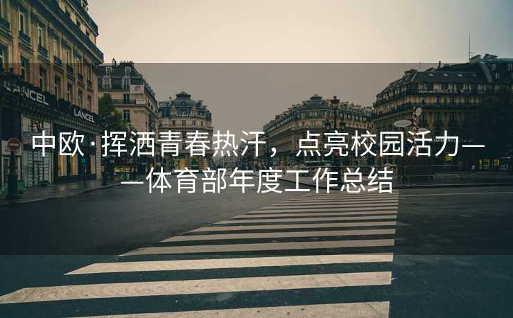 中欧·挥洒青春热汗，点亮校园活力——体育部年度工作总结