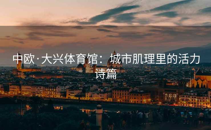 中欧·大兴体育馆：城市肌理里的活力诗篇