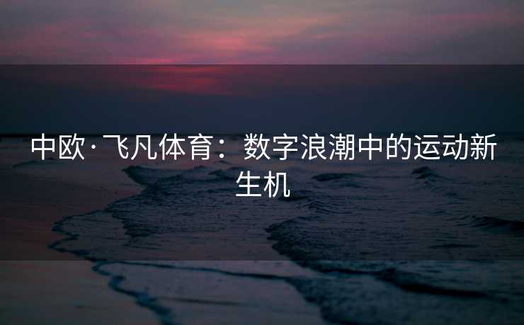 中欧·飞凡体育：数字浪潮中的运动新生机