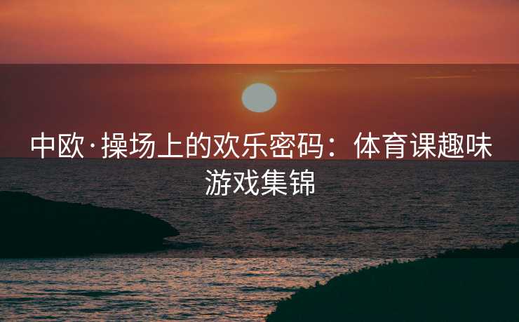 中欧·操场上的欢乐密码：体育课趣味游戏集锦