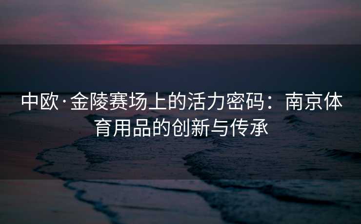 中欧·金陵赛场上的活力密码：南京体育用品的创新与传承